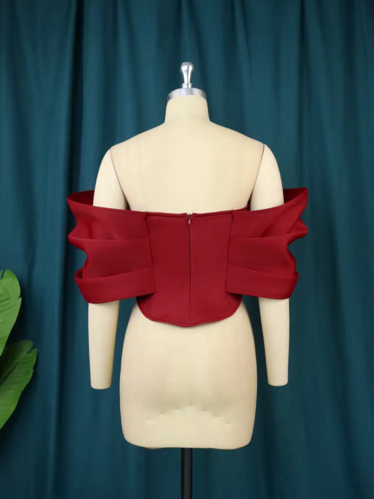 Camiseta De Mujer Mujer Crop Tops Rojos Camisas Blusa Sexy Fuera Del Hombro Fiesta Big Bowtie Backless Event Evening Clubwear Christmas Night Out Bluas 230718 De 9 77 DHgate