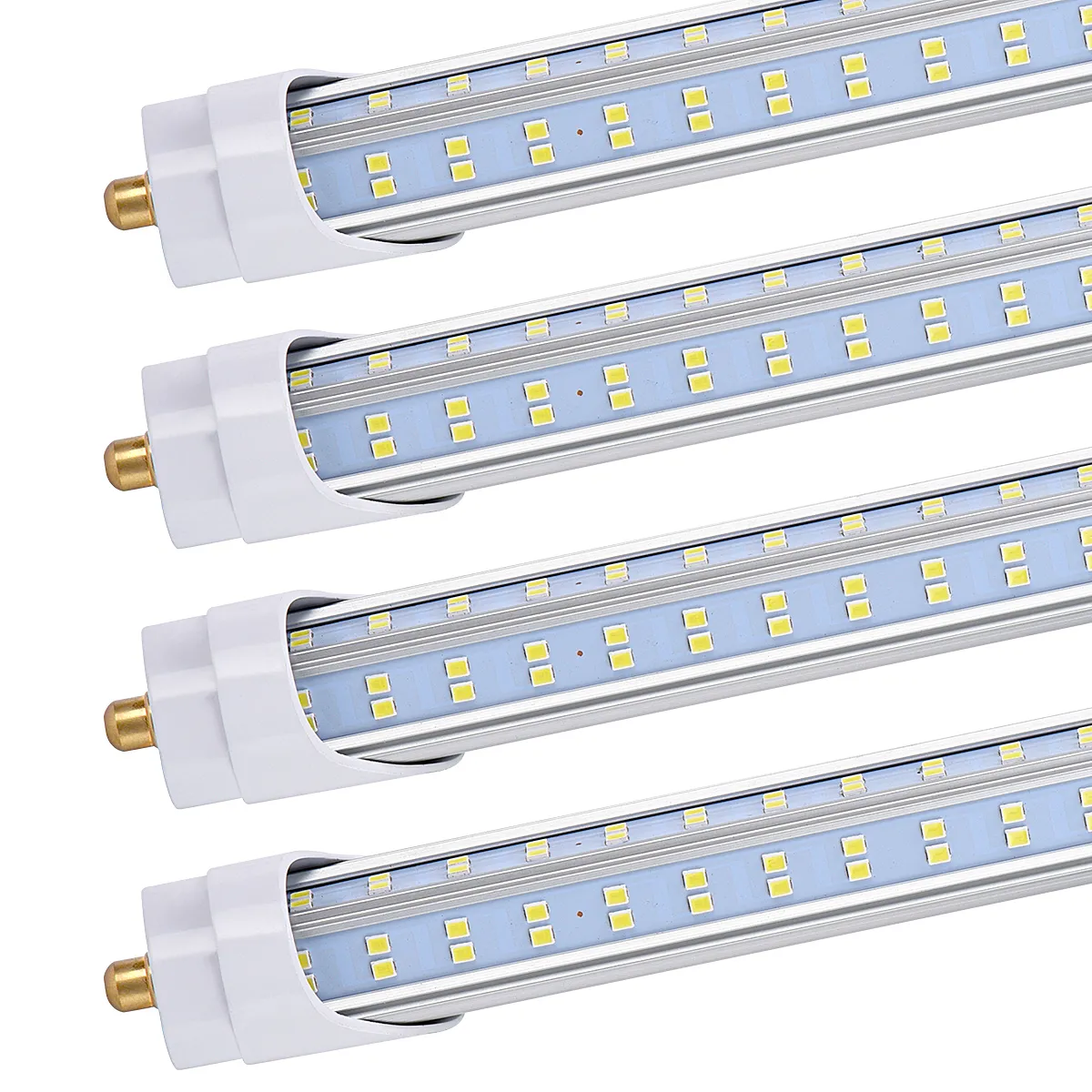 20pcs T8 T10 T12 LED Işık Tüpü, 8ft, 120W, 6500K, 13000 lümen, tek pin FA8 Taban, V şekli, şeffaf kapak, balast baypası, çift uçlu