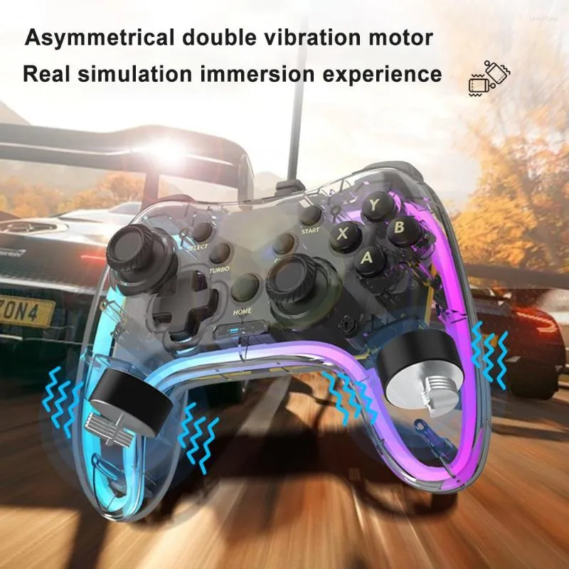 Game-Controller RGB Wired Controller Anti-Wear Rocker Transparent Spiele Griff Gaming Zubehör Gamepad Für PS Switch