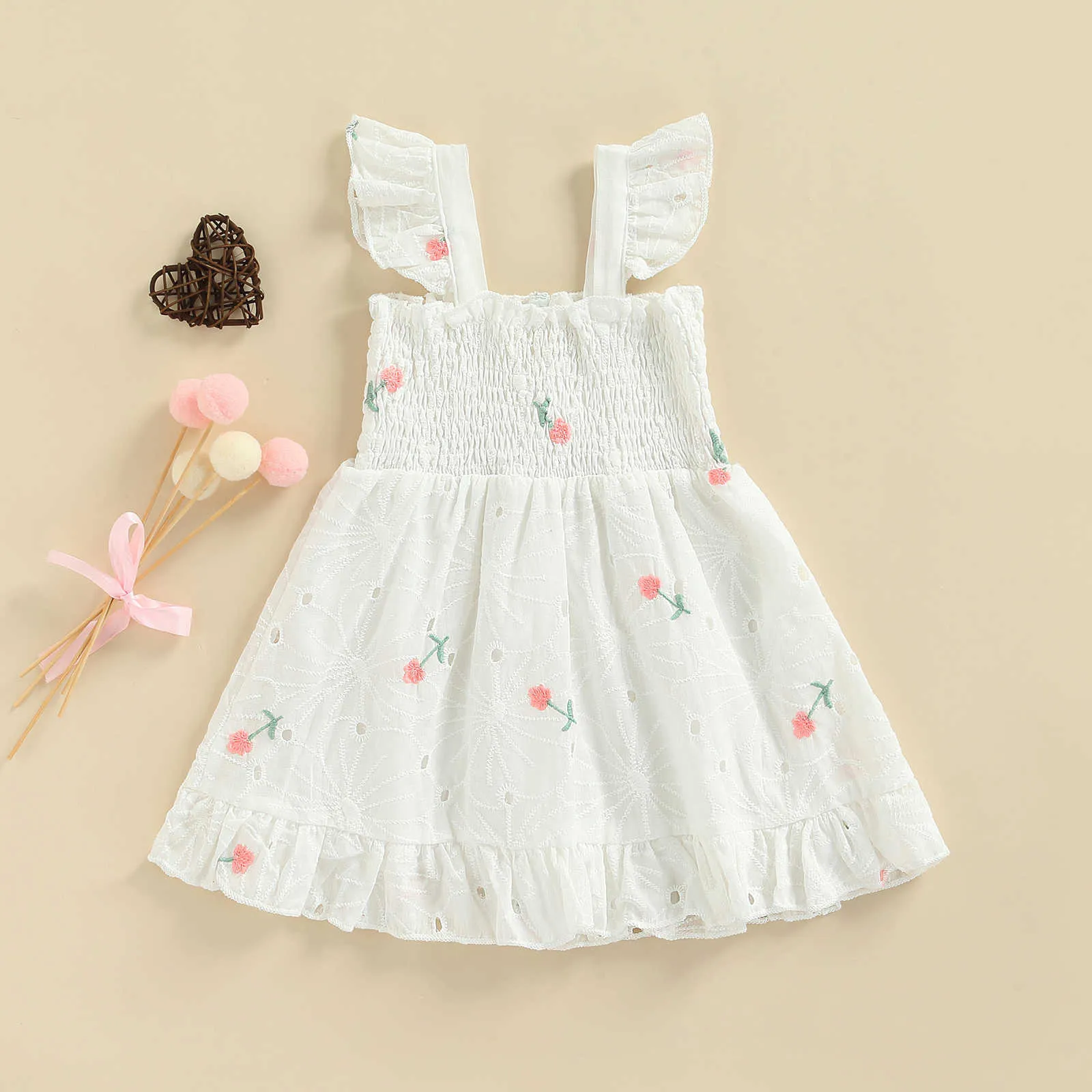 Vestidos da menina ma bebê 6m-4y criança criança meninas vestido floral sem mangas babados vestidos de linha a trajes de verão