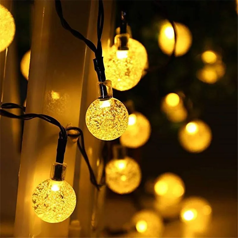 Strings Solar LED Kristallkugel Lichterkette 10 m wasserdichte Lichterketten Weihnachten Hochzeit Girlande Garten Rasen Baum AußendekorationLED Str