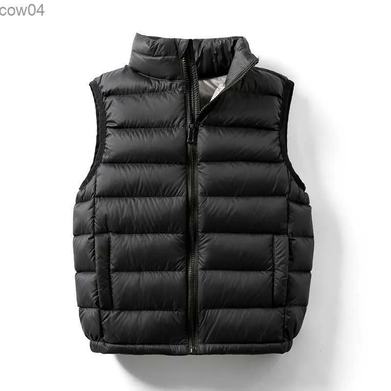 Down Jas Kinderen Puffer Vest Herfst Winter Ultra Licht Eendendons Jassen voor Jongens Mouwloze Vesten Kinderen Pluizige Warme Meisjes jas L230625