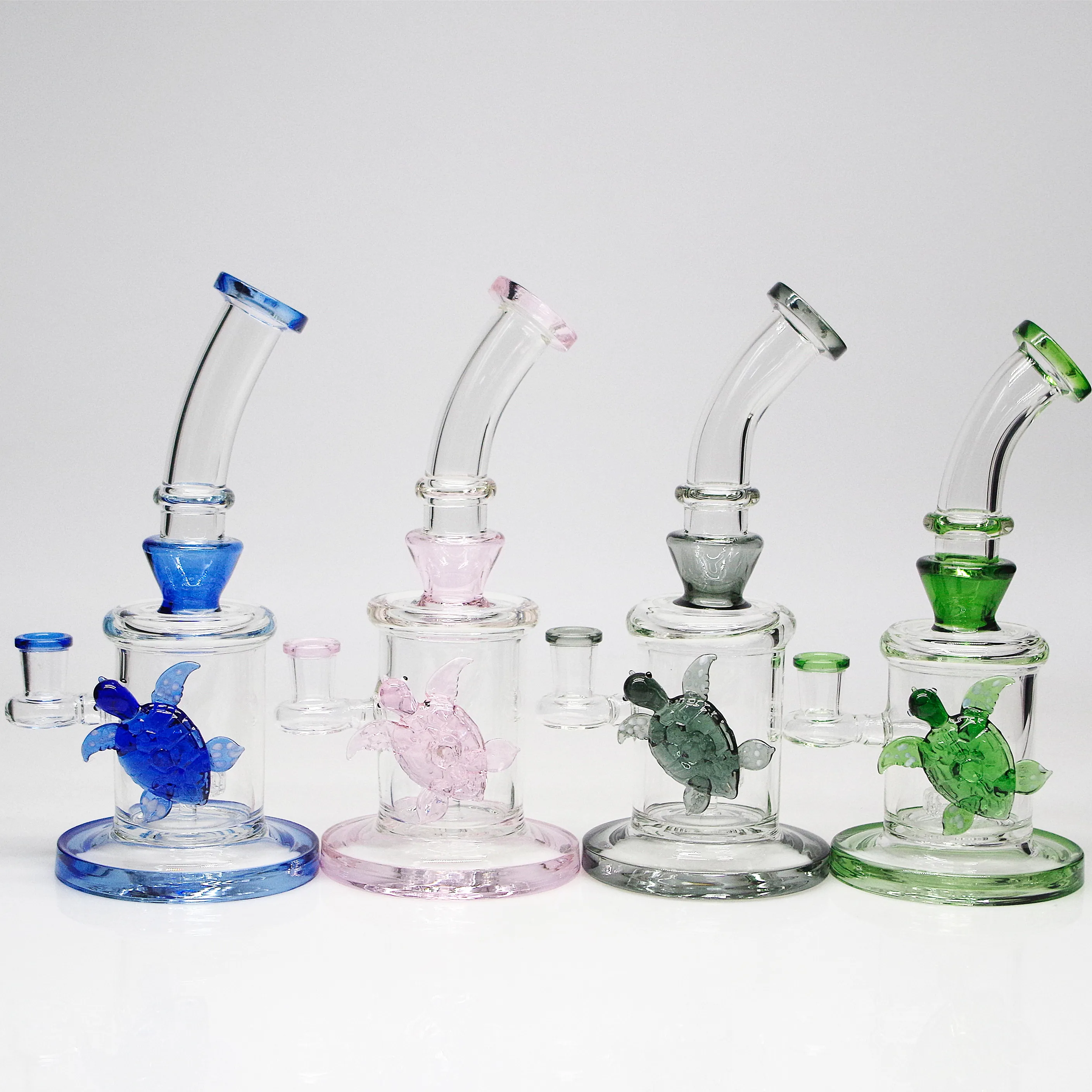 Pisque de douche de 9 pouces Perc Bong en gros Tortoise Verre Bong Popular High Quality Water Pipes Verre Bong en gros pour adulte