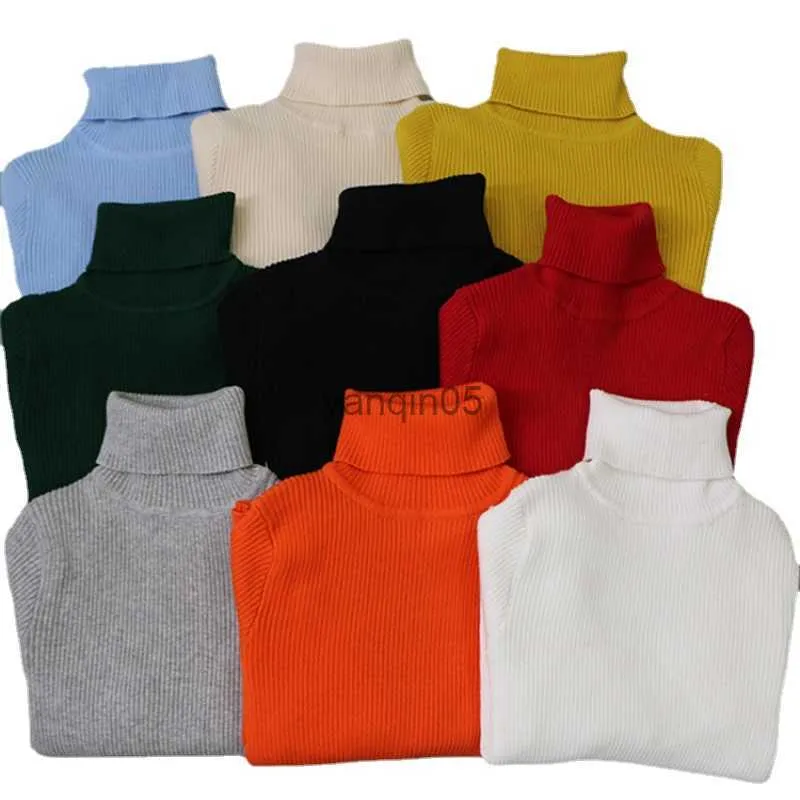 Pullover Spring Autumn Baby Boys Girls Turtleneck Sweaters Kids Girl Sweater for Winter Knitted Bottoming Boys Sweaters Vetement Enfant HKD230719