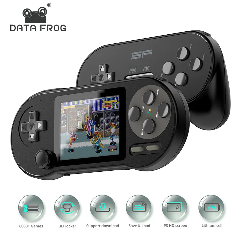 Giocatori di giochi portatili DATA FROG SF2000 Console di gioco portatile da 3 pollici 6000 giochi integrati Videogiochi retrò Console di gioco portatile per GBASNES Mini Game 230718