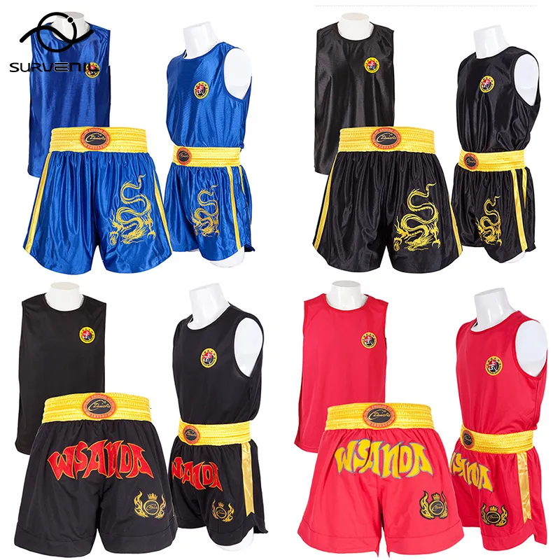Heren shorts Muay Thai shorts MMA T-shirt Kung Fu vechtsportkleding Sanda Rashguard boksbroek heren kinder performance kleding 230718