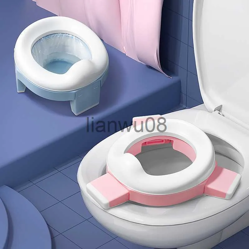 Töpfchensitze TYRYHU 3 in1 Multifunktions-Reise-Baby-Toilettensitz Topf Tragbarer Silikon-Baby-Trainingssitz Faltbares Kindertöpfchen x0719