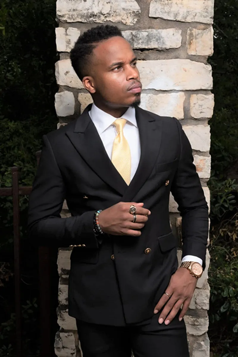 Handsome Double Breasted Groom Tuxedos Peak Lapel Groomsmen Man Suit Mens Wedding Prom Dinner Suits Bridegroom Jacket Pants Tie B271512119 From 79 99 DHgate