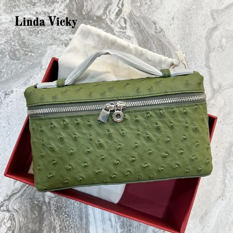 Sacs de soirée 2023 Tendance De Luxe Femmes Sac À Main Crocodile Autruche Grain En Cuir Véritable Boîte À Lunch Sac De Haute Qualité Bandoulière Cosmétique