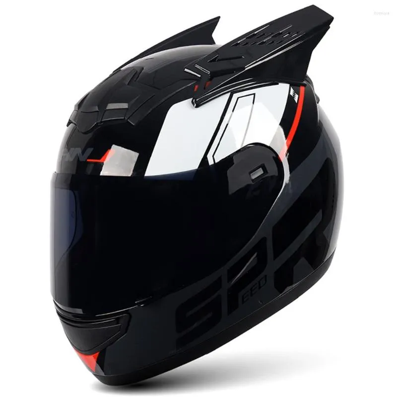 Casques de Moto Casque Pour Femmes Hommes Oreille Personnalité Visage Intégral Motocross Moto Hommes Motard Chopper Scooter Moto