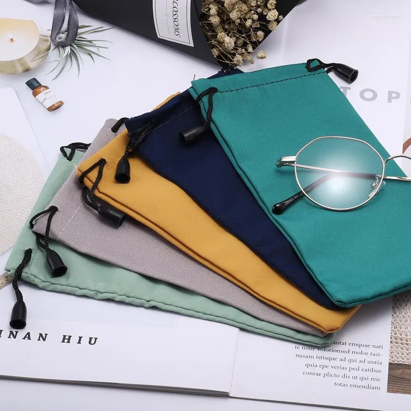 Storage Bags 3Pcs Glasses Bag Mobile Phone Microfiber Eyeglasses Sunglasses Lanyard Water Proof Cloth Jewelry