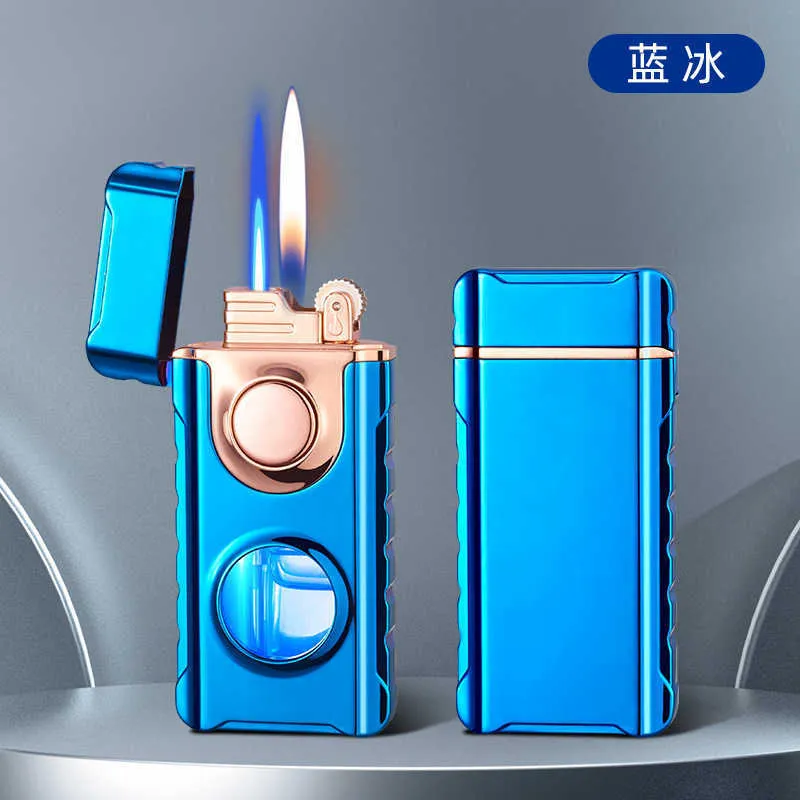 Briquet 2 en 1, Briquet à Double Arc Pliable et Rechargeable au Butane Coupe-Vent, Rechargeable