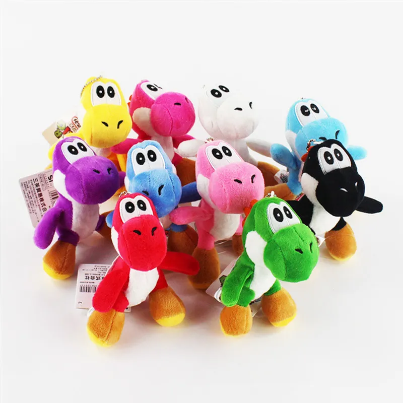 Nouveau porte-clés en peluche jouet en peluche poupée peluches pendentif chaîne de téléphone portable dinosaure jouets sac ornement 12cm