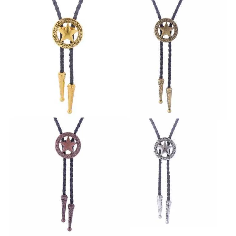 Bolo Ties 652F Western Cowboy Ciondolo in metallo Bolo Tie Rodeos Dance Cravatta Bola Tie Collana HKD230719