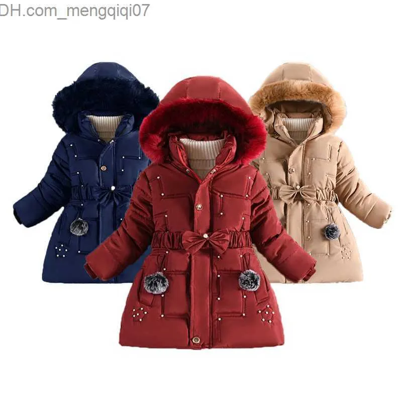 Coat New Girls' Warm Jacket Cotton Jacket Children's Printed Thick Coat Children's Clothing Autumn Winter Baby Coat Z230720