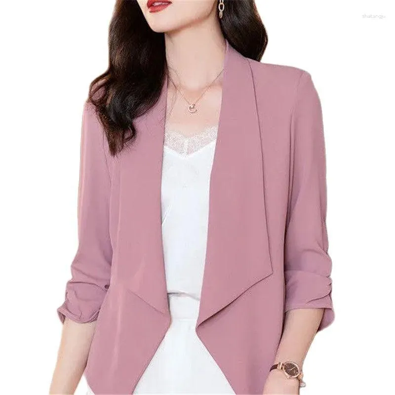 Women's Jackets Fashion Chiffon Thin Coat 2023 Summer Autumn Jacket Sun Protection Clothing Short Suit Shawl Female