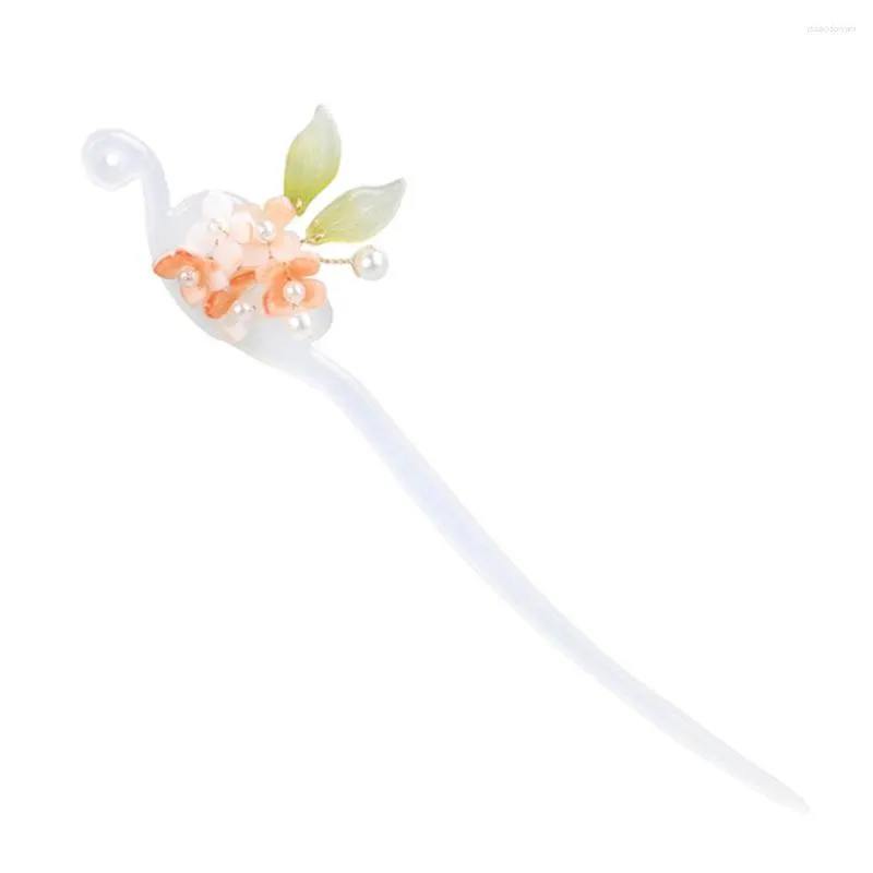 Hair Clips Girls' Chinese Hairpins With Elegant Acetic Acid Plain Flower Style Headdress For Dating Show Stage Performance