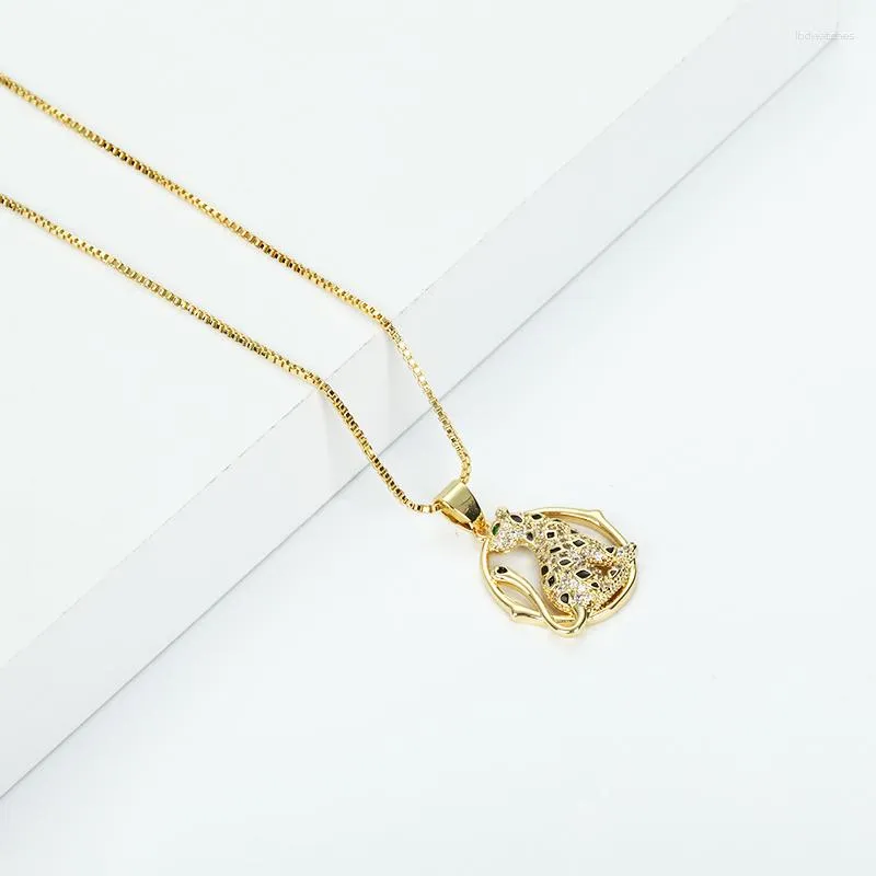 Pendant Necklaces Daihe Punk Gold Plated Spotted Leopards Necklace Women Adjustable Micro Inlay 5A Zircon Copper Female Jewelry