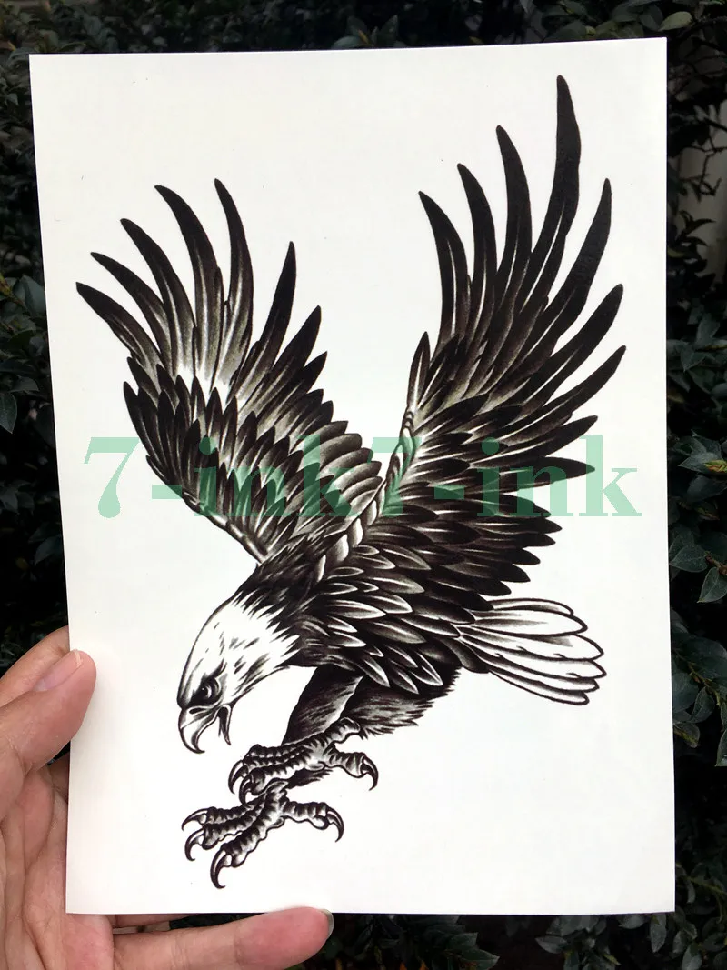 Adesivo per tatuaggio temporaneo impermeabile di grandi dimensioni Cool Eagle Hawk Falcon Arm Tatoo Water Transfer Fake Flash Tattoo per uomo donna