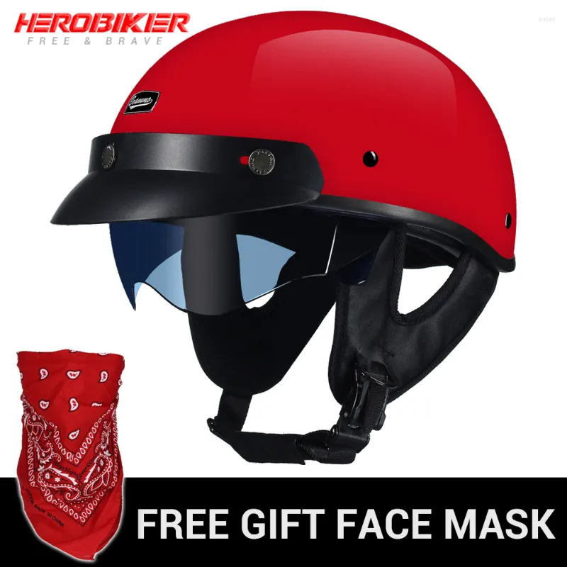 Motorcykelhjälmar Casco Moto Helmet Retro Half Scooter Face Motorcykel Crash Motocross 4 Seasons Dot Certification