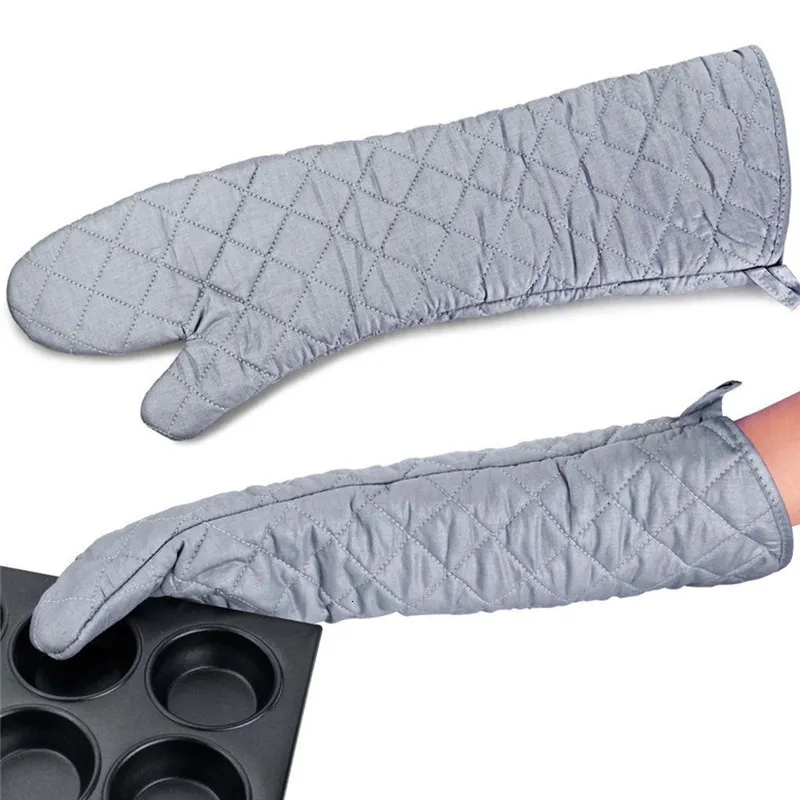 Mitaines de four 58cm Gants longs Mitt Gant de cuisine BBQ Coton résistant à la chaleur Cuisson Barbecue Outils de cuisson Accessoires 230719