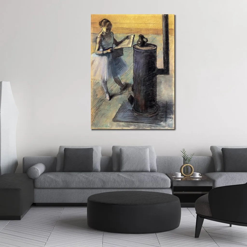 Edgar Degas Canvas Art Dipinti ad olio figurativi Ballerino che riposa Dipinto a mano Modern Dancers Artwork Entryway Decor