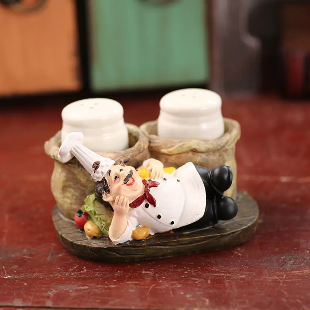 Crafts Chef Statue Salt Pepper Bottle Holder Statue Pepper Bottle Holder