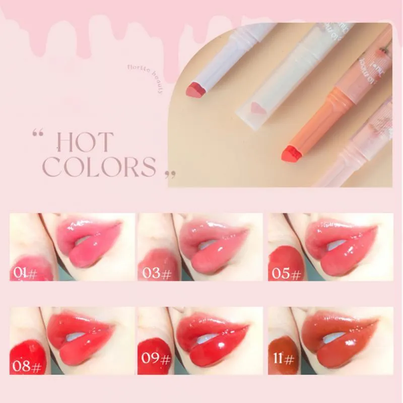 Lipstick 13 Colorful FLORTTE Floria First Kiss love stick lipstick pen mirror gloss lipstick moisturizing love lipstick 230718