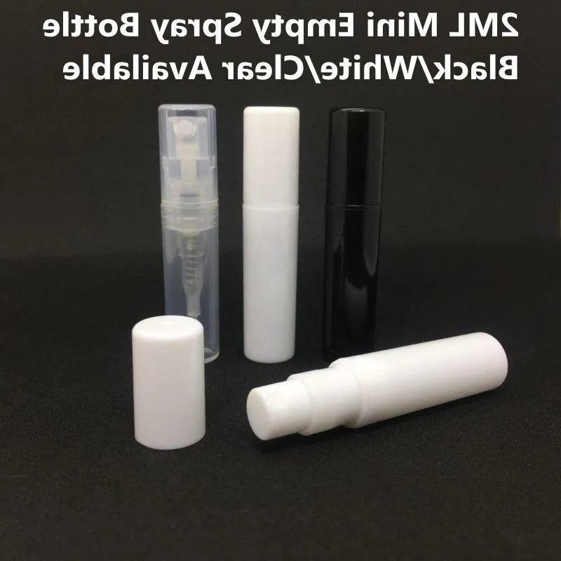 2ML / 2G Clear Recarregável Spray Garrafa Vazia Pequena Redondo Plástico Mini Atomizador Viagem Cosmética Make-up Recipiente para Perfume Loção Sampl Cggw