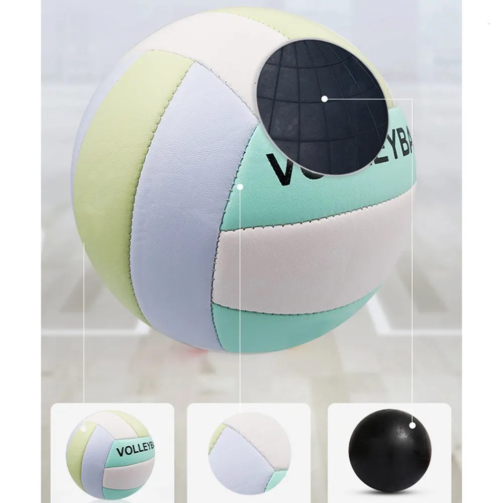 Balles Taille 5 Volley-Ball Jeu de Plage Soft Touch Extérieur Intérieur Balle d'Entraînement Lumière Hermétique 230719