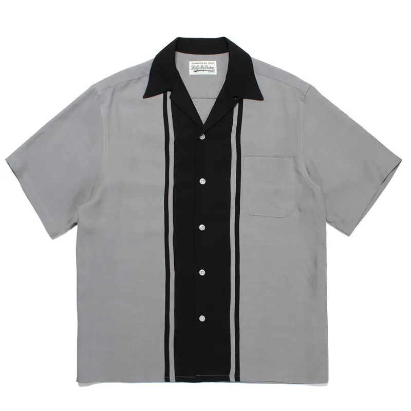 WACKOMARIA 23SS Two Tone Stripe Splice Dennis Lingo Striped Shirt 