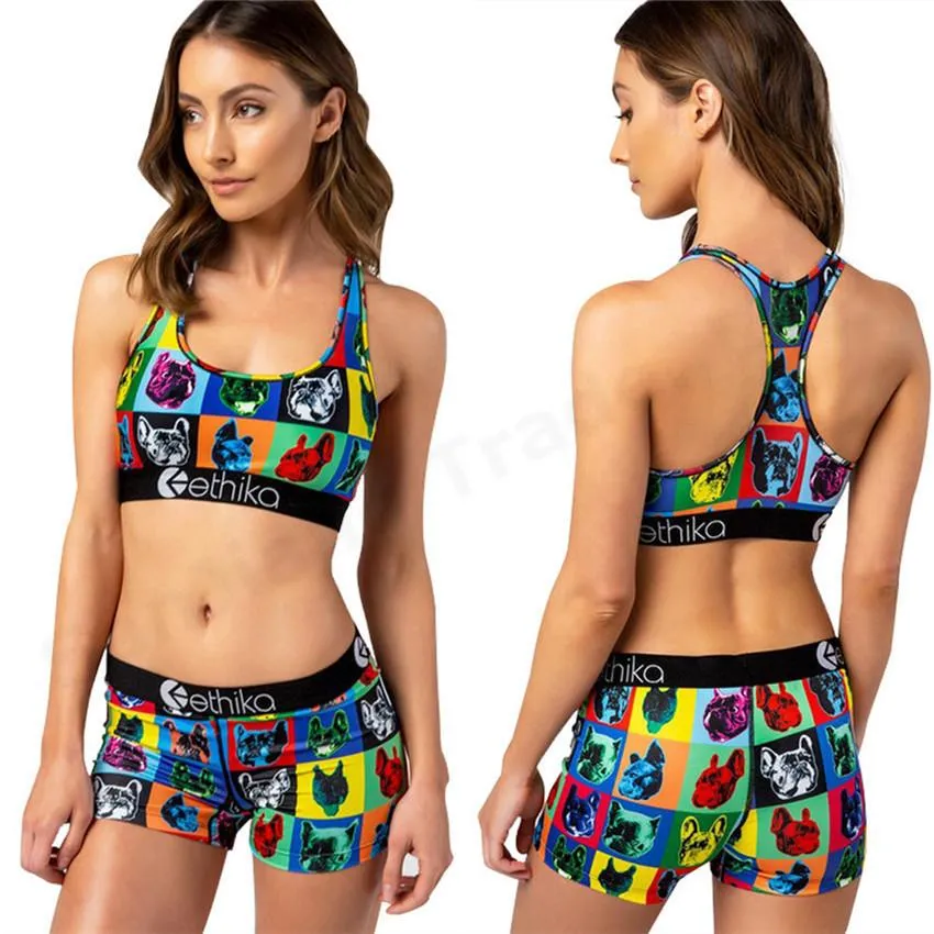 Traje de baño de 2 piezas Chaleco sin mangas Sujetadores Pantalones cortos Pantalones Traje de baño Mujer Verano Trajes de playa Push Up Crop Tops Bikini Baño ZZ