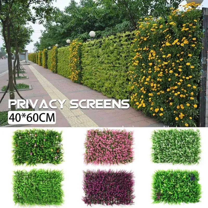 Decorative Flowers 60cm 40cm 4cm Artificial Ivy Leaf Plastic Garden Screen Rolls Wall Landscaping Fake Turf Plant Background Decorations