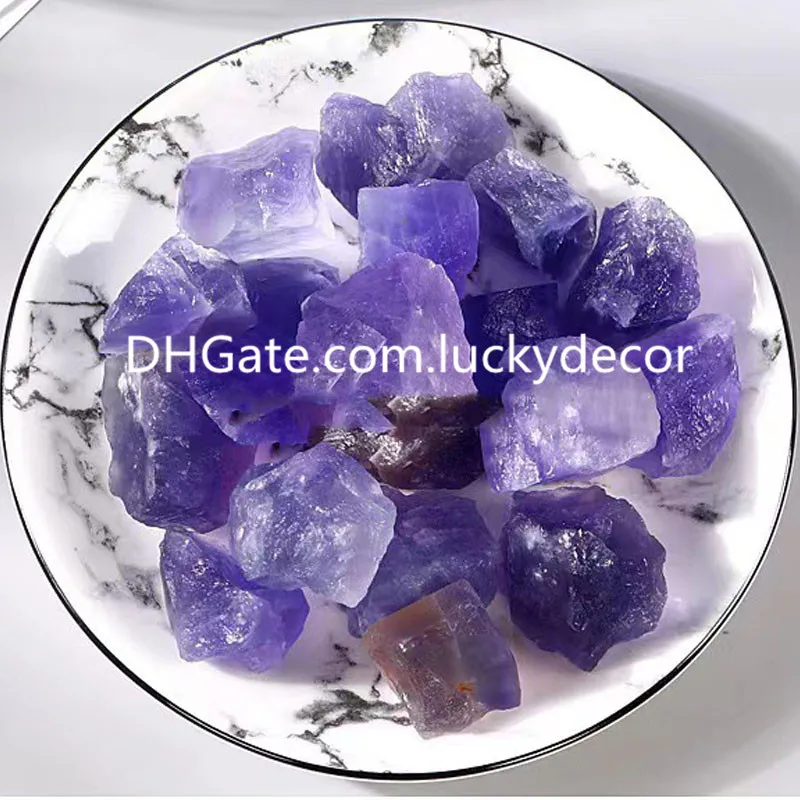 Natural Raw Blue Purple Fluorite Rocks Home Decor Brilliant Oregelbundet Rough Healing Quartz Crystal Chakra Gemstone Chunks "The Stone of Genius" Mineral Prov Bulk