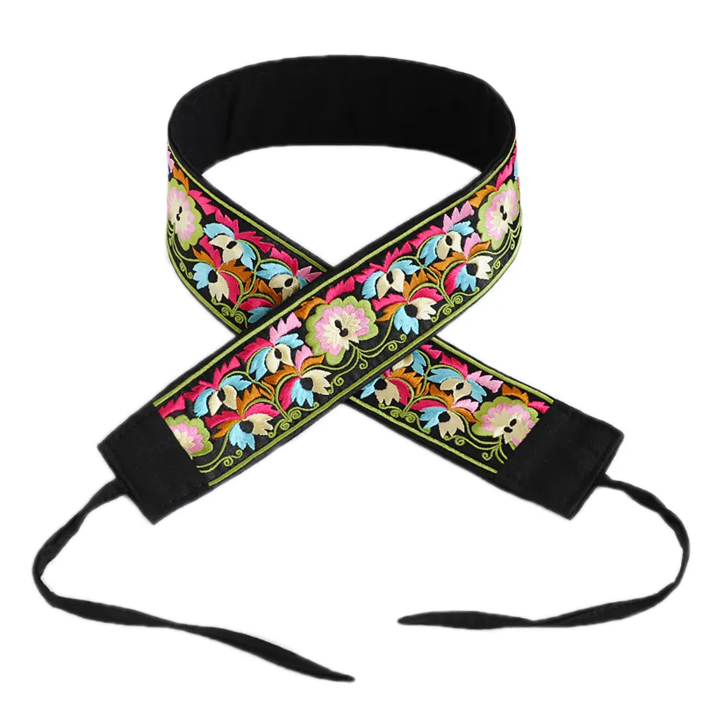 Neck Tie Traditionell blommig broderad bälte wrap Ethnic Midj för skjorta klänning 230718