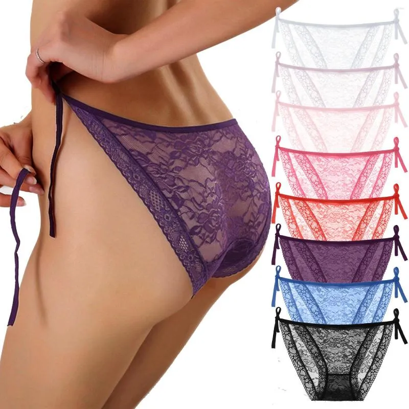 Womens Panties Sexy G String Thongs Women Floral Sheer Underwear Soft Side  Tie Lingerie Briefs Lace Transparent Thong L2 From 10,58 €