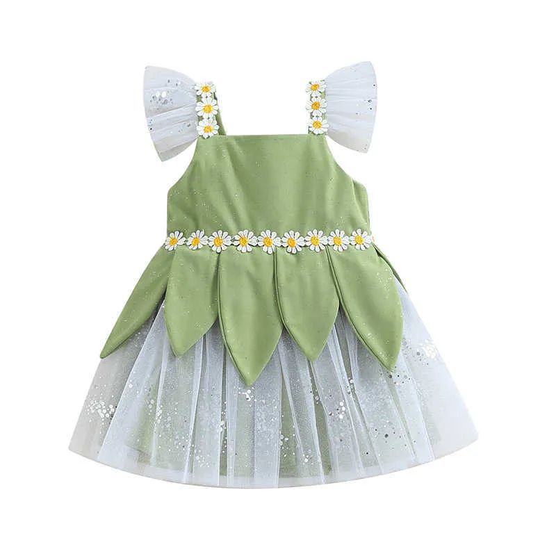 Abiti da ragazza ma baby 1-5 anni Bambino per bambina Vestito da principessa Fiore Ricamo Paillettes Tulle Abiti da festa di Halloween per ragazze