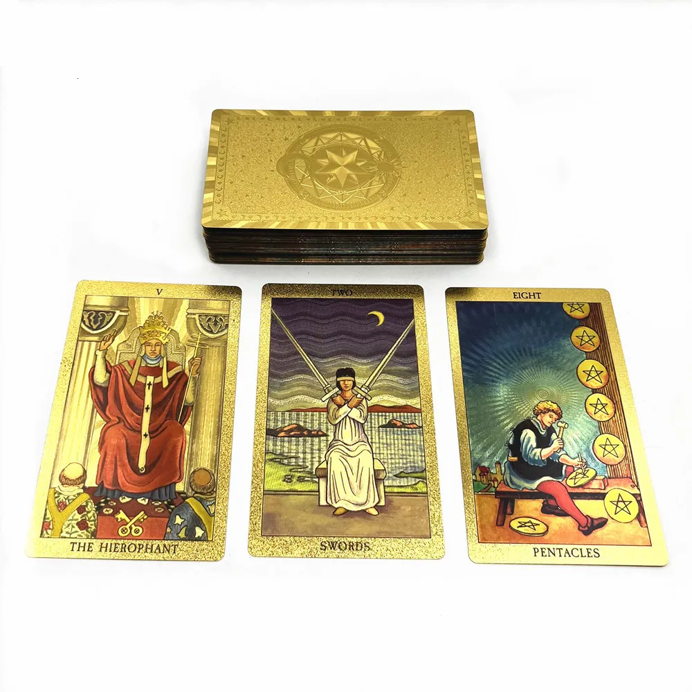 Gold Foil Tarot Cards Divination Deck Of 78 Cards,... From Shenping03 ...