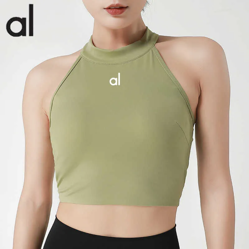 LL-01 Yoga Outfit NWT AL Yoga Bra Sports Bra Fitness Running Anti-seismic Wear Sleeveless Yoga Clothes Beauty Back Integrated Chest Pad Vest Top