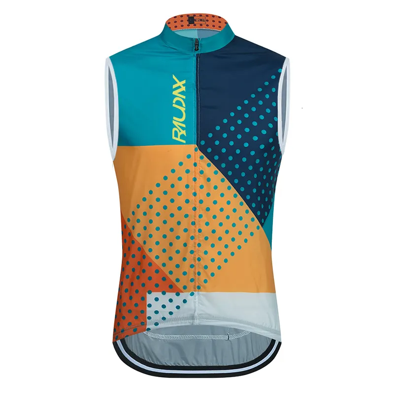 Cyclisme Chemises Tops Équipe Raudax Vélo Gilet Coupe-Vent Vélo Gilet Sans Manches Léger Respirant Vélo Jersey VTT Équipe Sportive Ciclismo 230718