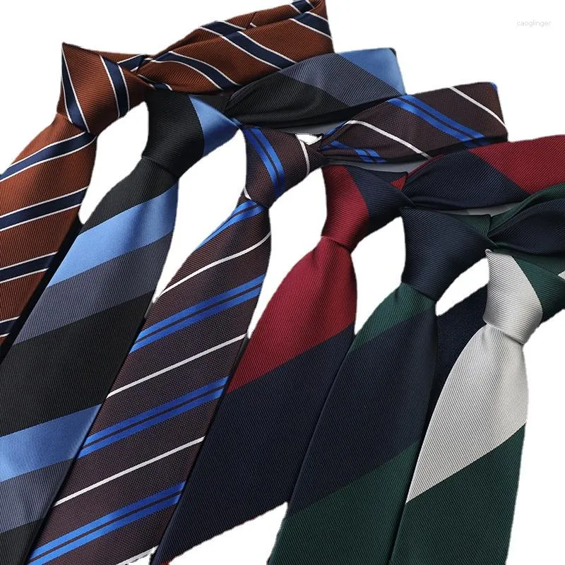 Bow Ties Men's Wide Edition Business 8cm Handband Polyester Silk Stripes Slips för Mens Formal Clothing Workplace Accessories