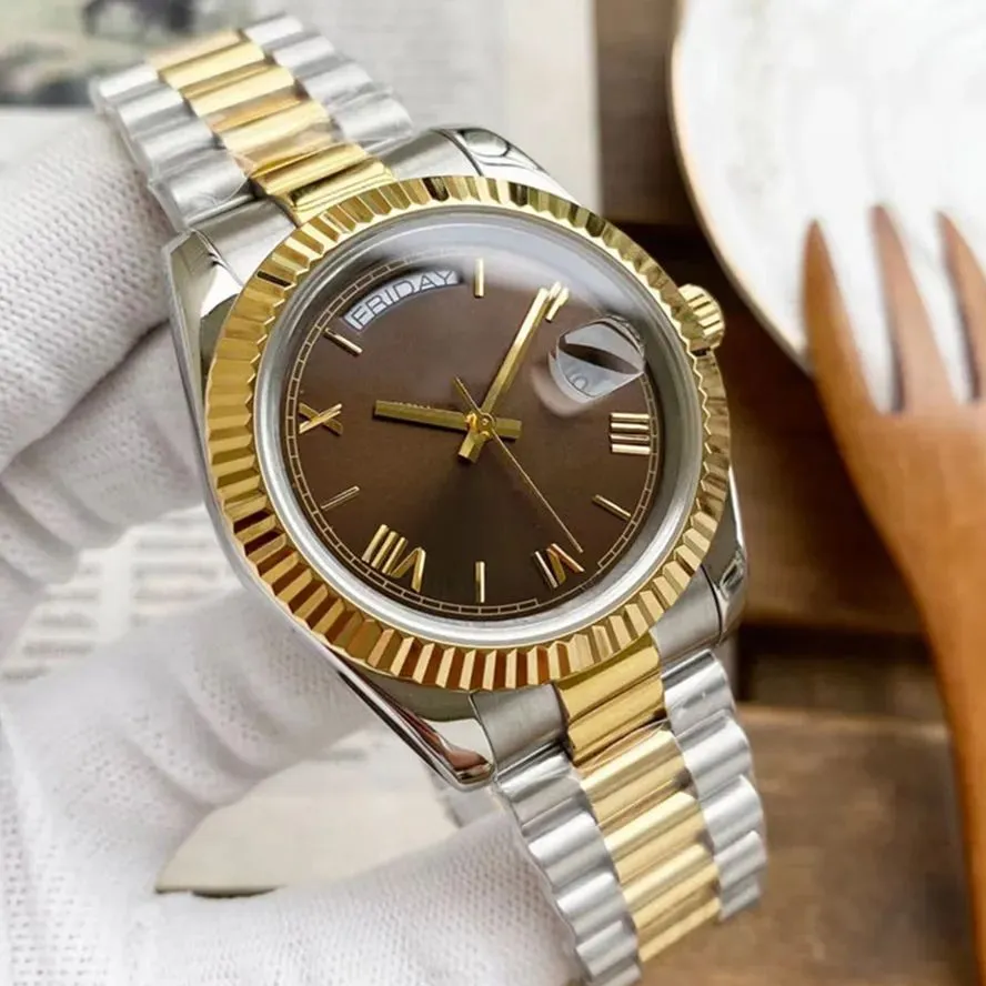 Orologio Uomo Lusso Acciaio Dorato - Cronografo Al Quarzo, Quadrante Grande 44mm Con Numeri Romani, Impermeabile 30m - 2