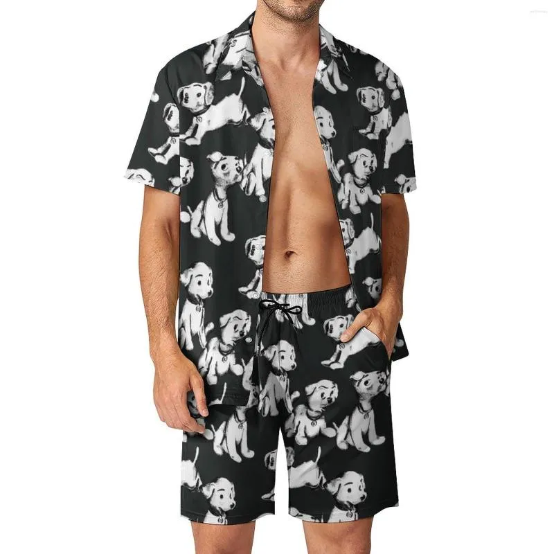 Survêtements pour hommes Happy Dog Hommes Ensembles Funny White Dogs Casual Shorts Vacation Shirt Set Summer Nouveauté Costume personnalisé à manches courtes surdimensionné