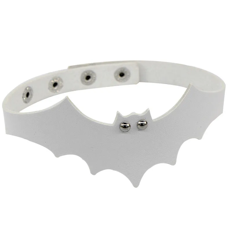 Ny bat pu läder choker halloween sexig halsband kvinnor män handgjorda choker halsband smycken gåva