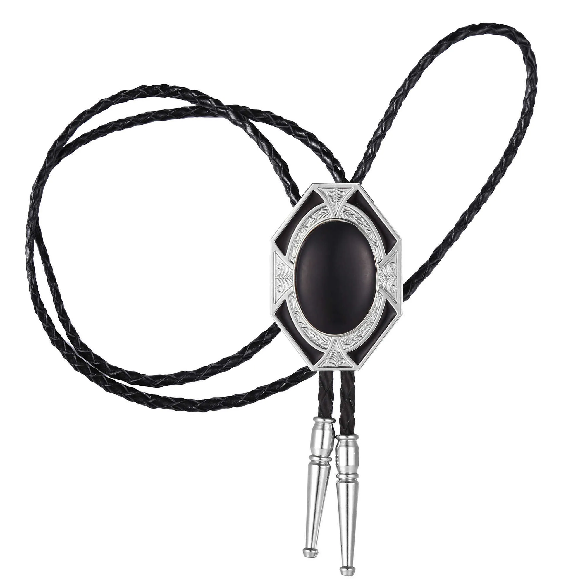 Bolo Ties Western-Cowboy-Bolo-Krawatte aus natürlichem Achat-Metall mit personalisiertem Anzug und Krawatte HKD230719