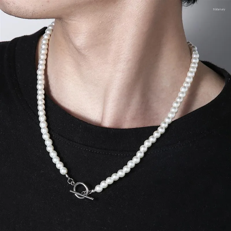 Choker Fashion OT Burekle imitacja Pearl Naszyjnik Gotycki styl męski łańcuch obojczyka dla kobiety Piękna biżuteria