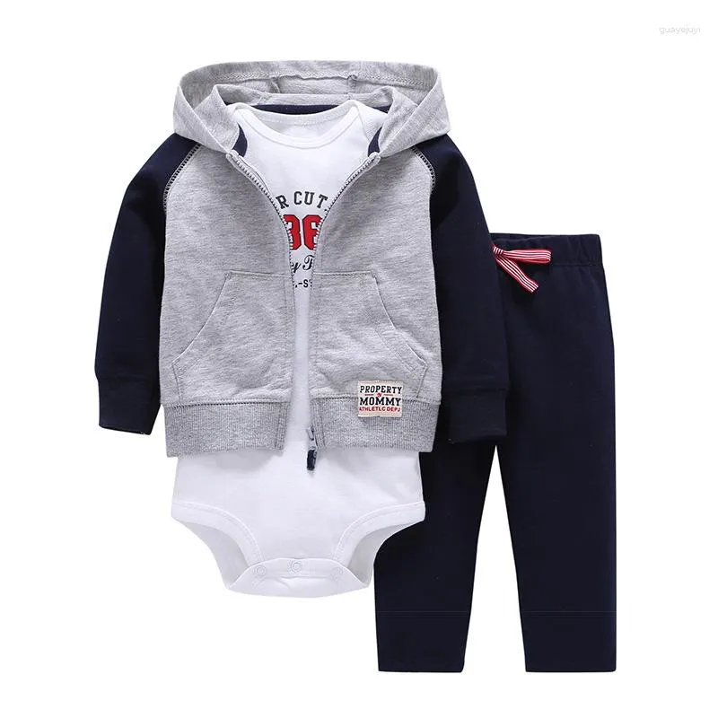 Clothing Sets Fashion Born Bebes Clothes Hooded Jacket Coat Rompers Pants 3PCS Outfits Baby Girl Set Toddler Boy