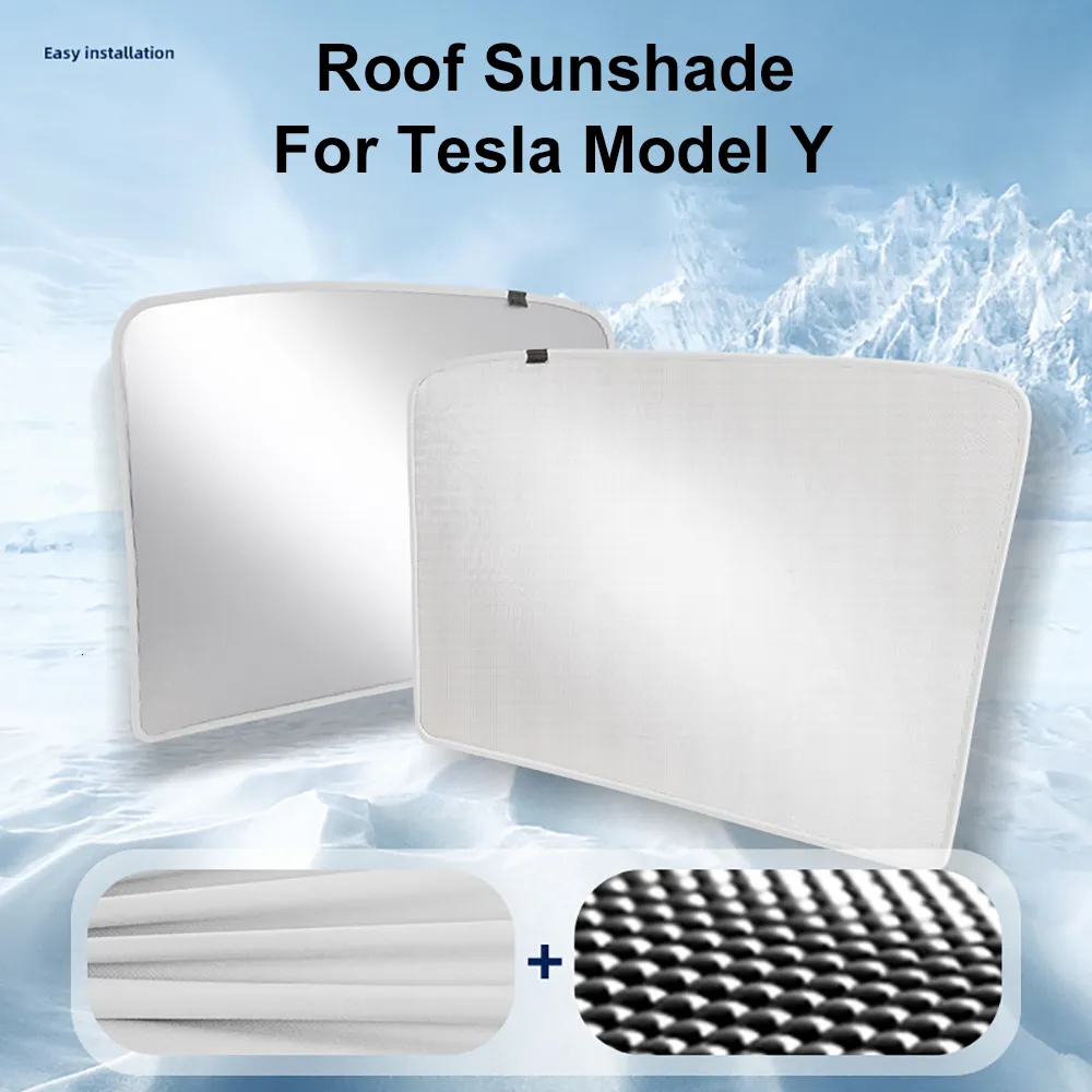 Tesla Window Cover Upgraded Tesla Model Y Sunshade 2 In 1 Layer Sunroof Solar Shades For ...