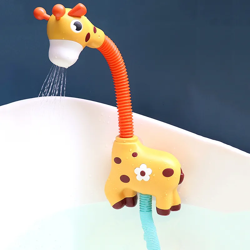 Sand Play Water Fun Baby bath toys cute giraffe shower spray electric sprinkler wall sunshine cup bathroom bathtub children's bath game 230719