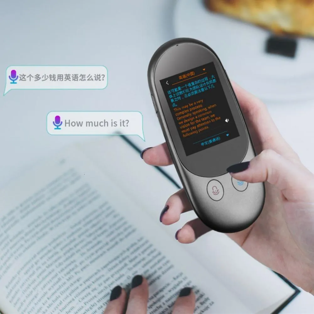 Woordenboeken Vertalers Camera Aibecy Smart Voice Translator Device 126 talen 2,4 inch touchscreen 230718
